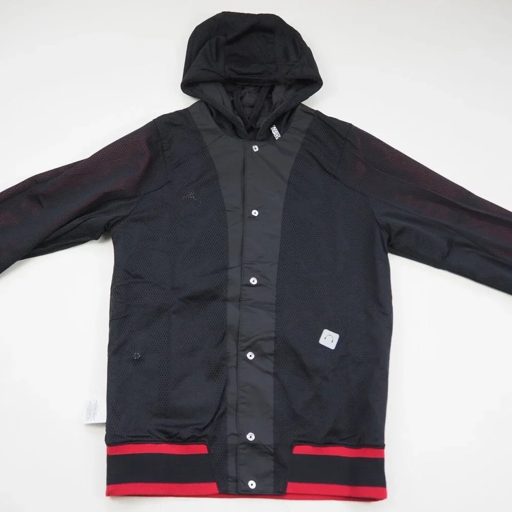 Nike Air Jordan Retro 1 Woven Jacket Black Red Men Basketball - Picture 8 of 11
